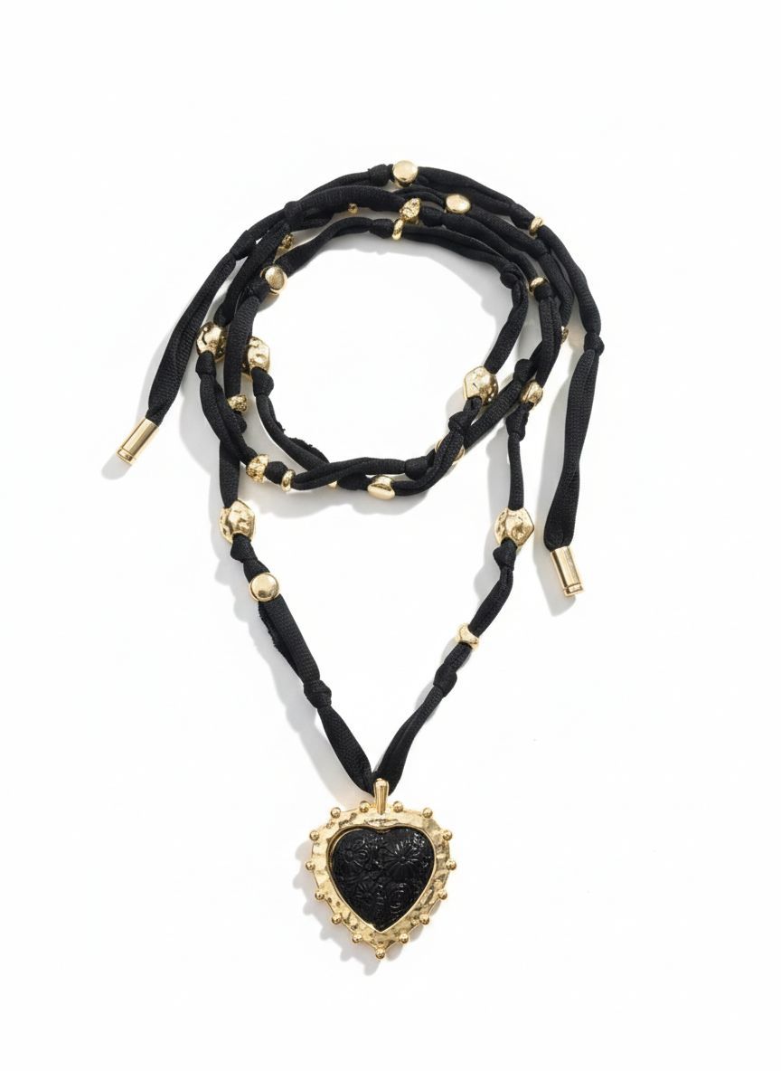 Colar coração tiras