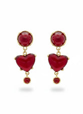 Brinco coração rubi