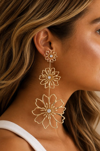 brinco trio floral
